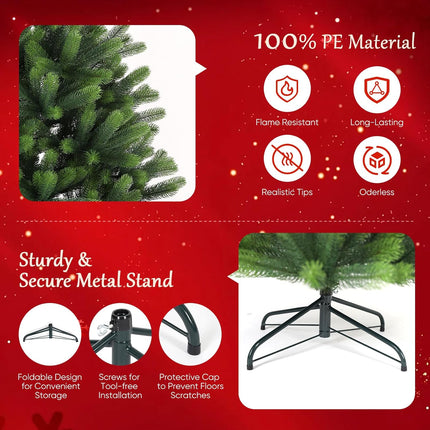 Artificial Christmas Tree 7ft 210cm Full Bushy 100% PE Tips SALCAR
