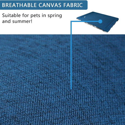 Dog Crate Mat Reversible Cool Warm 91x61cm Washable Foam Grey Blue KROSER