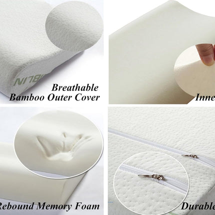 Ecosafeter 2024 Memory Foam Cervical Pillow - Orthopedic, Supportive & Washable