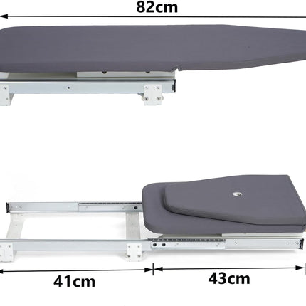 Folding Ironing Board 180 Rotatable Pull Out Space Saving 82x30cm Nisorpa