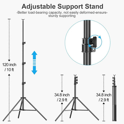 EMART 10x12ft Photo Backdrop Stand, Heavy Duty Adjustable Support Kit
