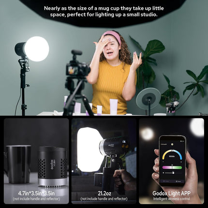 Godox ML30Bi 40W Bi-Color LED Video Light 2800-6500K FX Effects APP & Silent Mode