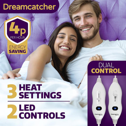 Double Electric Blanket 193x137cm Soft Polyester Fitted Underblanket Dreamcatcher