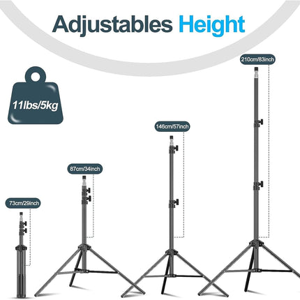 EMART 7Ft Light Stand 2-Pack – Portable Tripods for Ring Light, Flash, Studio