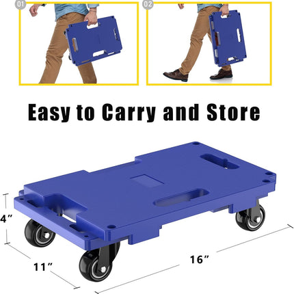 SOLEJAZZ Connectable Mobile Dolly 440LBS Piano Trolley, 2-Pack, Blue