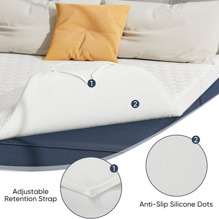 Memory Foam Mattress Topper Double 3 Inch Cooling Washable Hawthyhome