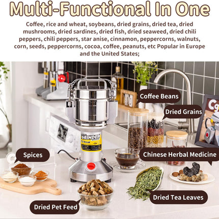 Electric Grain Grinder 300g Herb & Spice Mill with Safety Stop 220V CGOLDENWALL