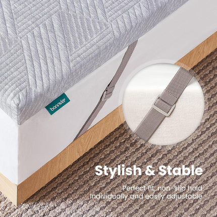 Mattress Topper Double Bed 135x190cm Thick with Bamboo Fibre Cover