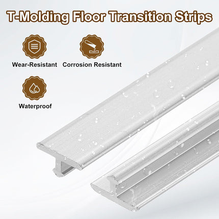 Floor Transition Strips Aluminium 3pcs 2.9ft Vinyl Laminate Trim Silver