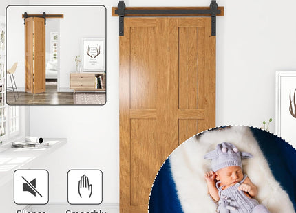 Bifold Sliding Barn Door Hardware Kit 3.3FT Double Closet Track SANKEYTEW