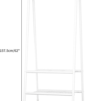 Metal Clothes Rail with 2 Shelves 62 Inch Sturdy Steel Pipe Storage Rack Joiscope