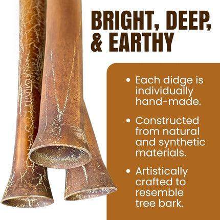 Didgeridoo Hand Fired Modern Beeswax Mouthpiece Easy Play World Percussion USA