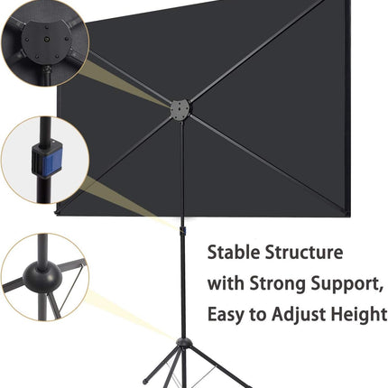 Projector Screen with Stand 80 Inch 16:9 Portable Outdoor Tripod excelimage