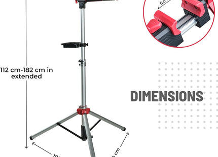 Bike Repair Stand Adjustable Metal Workstand Silver Red PRO BIKE TOOL