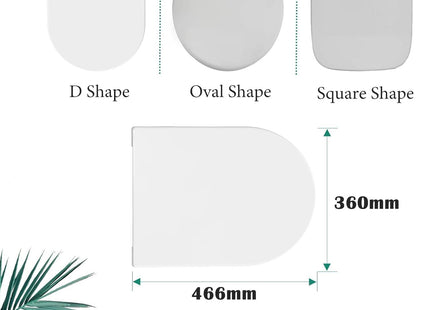STOREMIC Toilet Seat Soft Close White D Shape Quick Release Top Fixing