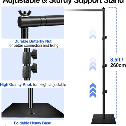 Backdrop Stand Heavy Duty 3x3m Adjustable Background Frame Steel Base EMART