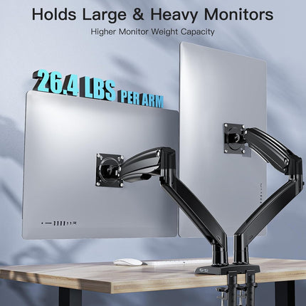 Dual Monitor Arm Adjustable Mount for 22 to 40 Inch Screens Holds 12kg HUANUO