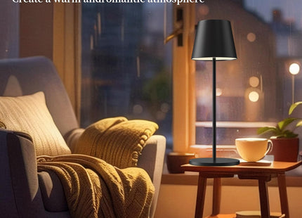 Rechargeable Table Lamp 2 Pack Dimmable 3000K Cordless Black Trayvespace