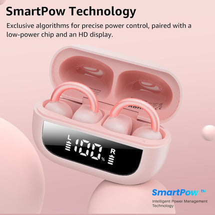 Open Ear Headphones Clip On Wireless Earbuds 40H Playtime Bluetooth TOZO