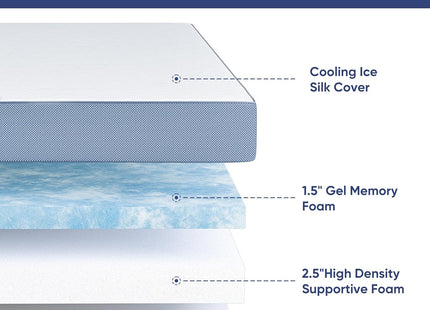 Memory Foam Mattress Topper Double 10cm Dual Layer Firm Support Hawthyhome