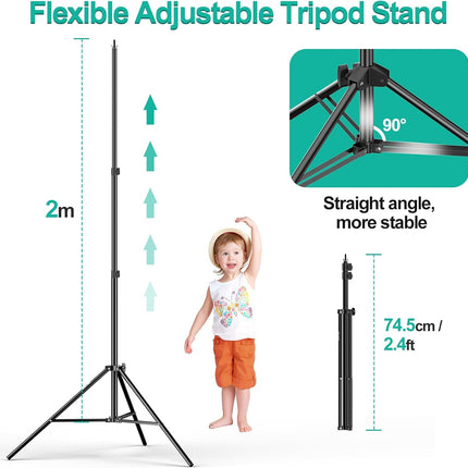 Backdrop Stand Kit White Screen Clamps Bag for Photo Video 2x2m EMART