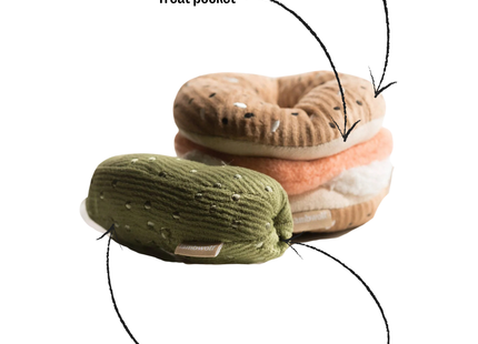 Bagel + Pickle enrichment dog toy