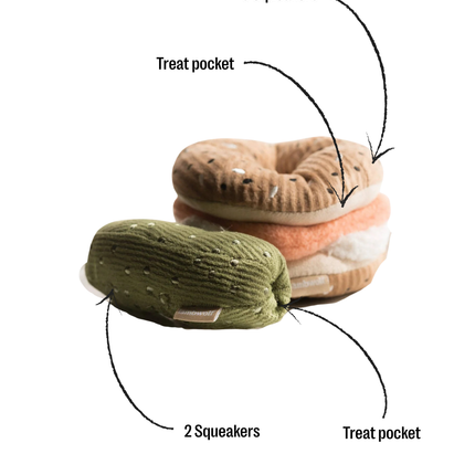 Bagel + Pickle enrichment dog toy