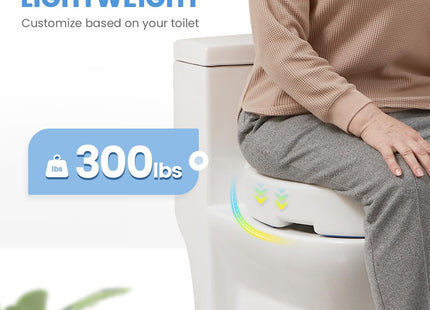 Hinged Toilet Seat Riser Raised Elongated Elevated Seat 10cm OasisSpace