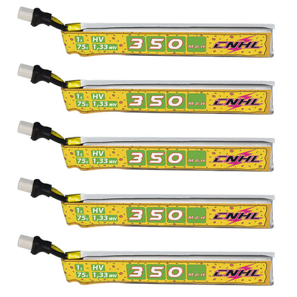 CNHL Pizza Series 350mAh 3.8V 1S 75C Lipo Battery with BT2.0 (5pcs)