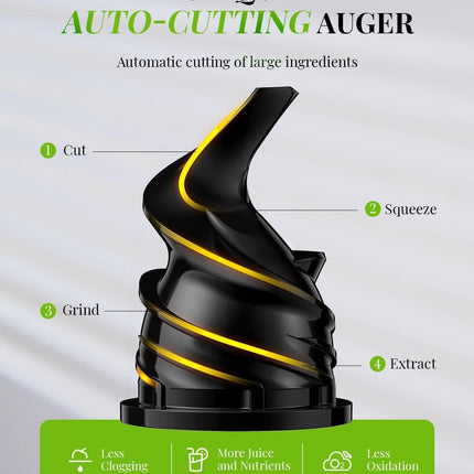 Cold Press Juicer Slow Masticating High Yield Easy Clean 600ml KIDISLE
