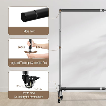 EMART 10x7.5ft Backdrop Stand with Wheels – Adjustable Photo Banner Frame