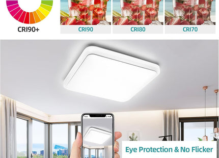 72W Modern 48cm LED Ceiling Light Square 6000K Daylight Flush Mount Lamp