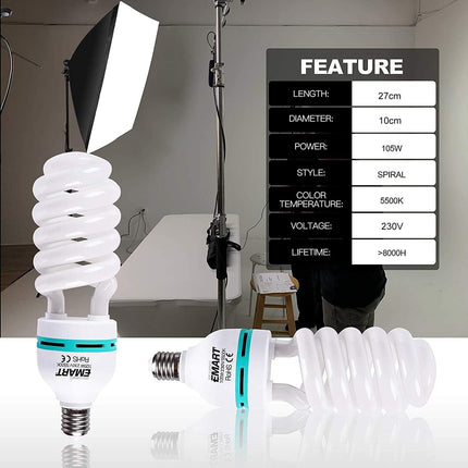 Softbox Lighting Kit 50x70cm 105W Continuous Light with Sandbags 1 Pack EMART