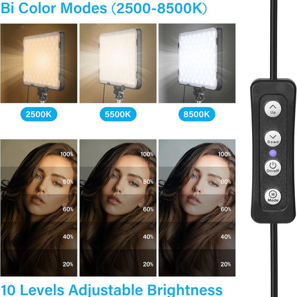 Video Lights 2-Pack LED with 63" Tripods Dimmable USB Studio Kit Obeamiu