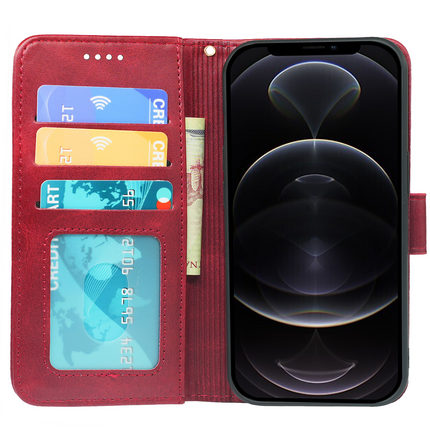 iPhone 12 Series Book Flip Leather Wallet Case with Card Holder
