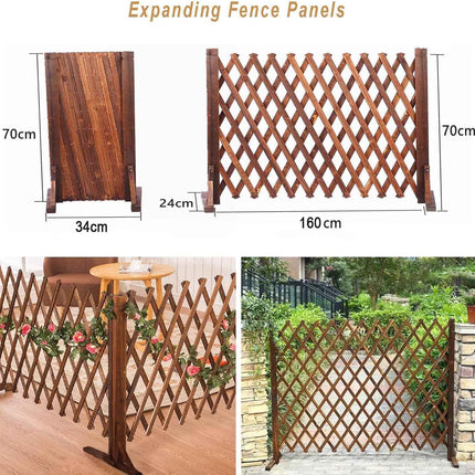 Expanding Fence Panels Adjustable Wooden Trellis Garden Screen 2 Pack Nisorpa