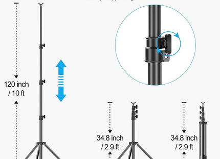 Large Photo Backdrop Stand 10x12ft Adjustable Support Kit for Studio EMART