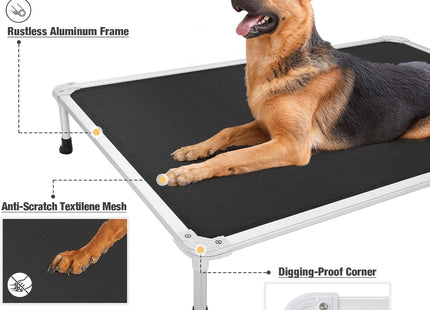 Veehoo XXL 150x95cm Chew-Proof Raised Dog Bed – Cooling Pet Cot, Aluminum Frame