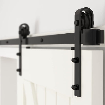 Sliding Barn Door Kit 8FT Heavy Duty Black Rail Complete Set SANKEYTEW