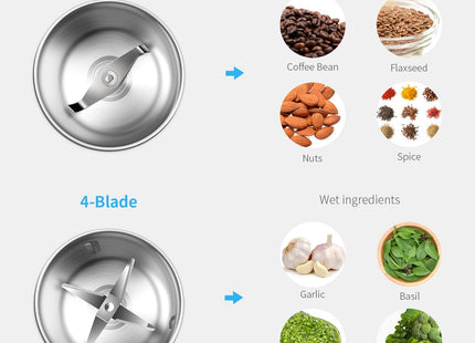 SHARDOR Electric Coffee and Spice Grinder 2 Bowls for Wet and Dry Grinding 70g