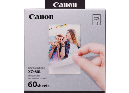 Canon XC-60L 54 x 85mm Card Size Photo Paper for QX20 Printer - Pack of 60