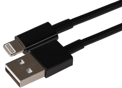 Maplin Lightning to USB-A Cable - Black, 1m