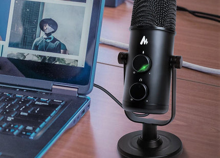 Maono USB-C Desktop Condenser Cardioid Omnidirectional Microphone with Headphone Jack