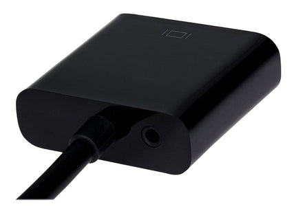 Maplin Mini HDMI Male to VGA Female / 3.5mm Audio Port Adapter - Black, 15cm