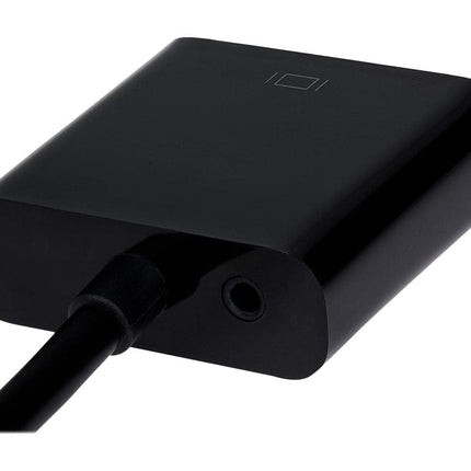 Maplin Mini HDMI Male to VGA Female / 3.5mm Audio Port Adapter - Black, 15cm