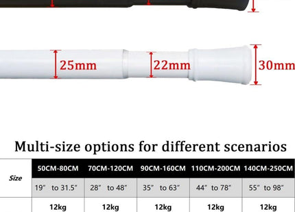 2PCS Extendable Curtain Rods Black Telescopic Spring, 70.5-120CM