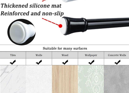 2PCS Extendable Curtain Rods Black Telescopic Spring, 70.5-120CM