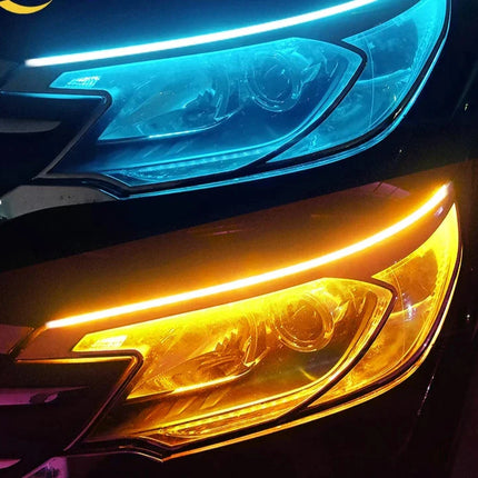 2pcs LED DRL Car Daytime Running Light Flexible Waterproof Strip