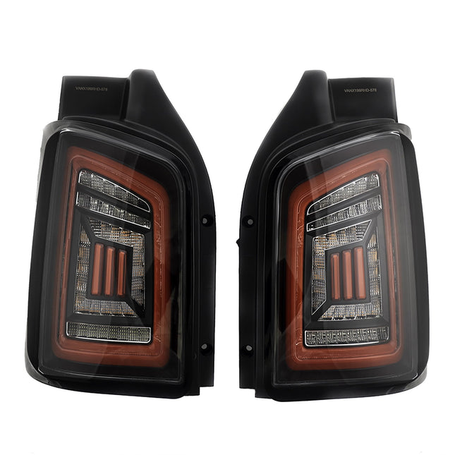 For VW T5.1 Transporter MK3.1 Van Barndoor LED Rear Lights – Full Frame Clear LED Light Bar | Van-X