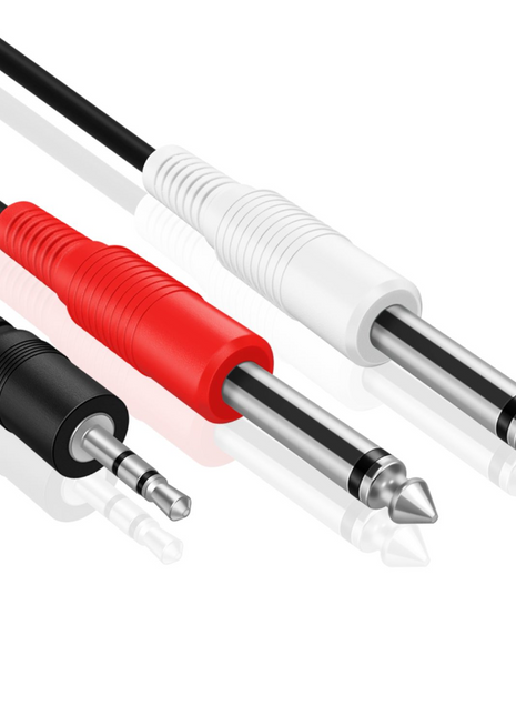 AV:Link 3.5mm Stereo Jack To Twin 6.35mm Mono Jack Cable 1.2 Metre